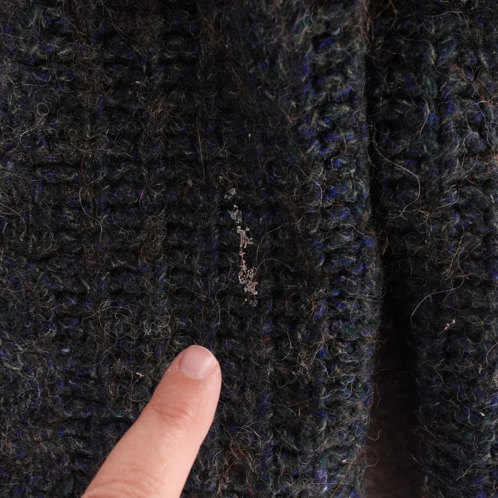 Vintage LL Bean Alpaca Wool Blend Cardigan Sweater Made in Italy Charcoal Grey M - Picture 4 of 7